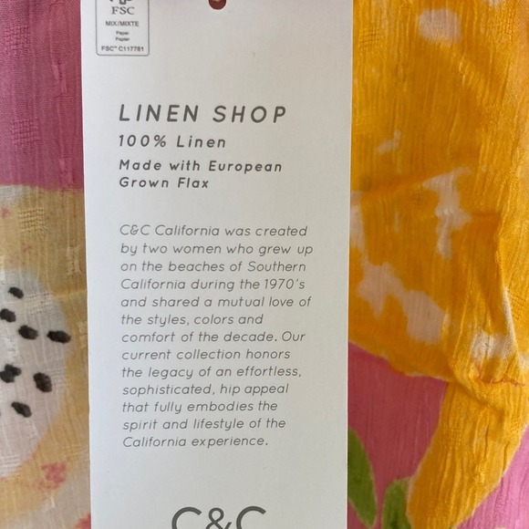 C&C California Pink Orange Mixed Fruit Cropped Tank  Size Small NWT Summer - Picture 4 of 9